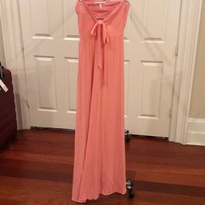Strapless Coral Maxi